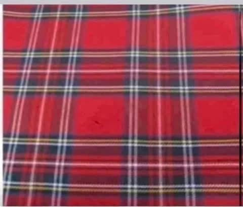 Tartan polyviscose fabric