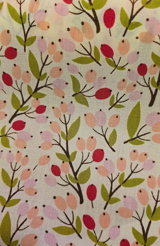 Polycotton florals fabric material