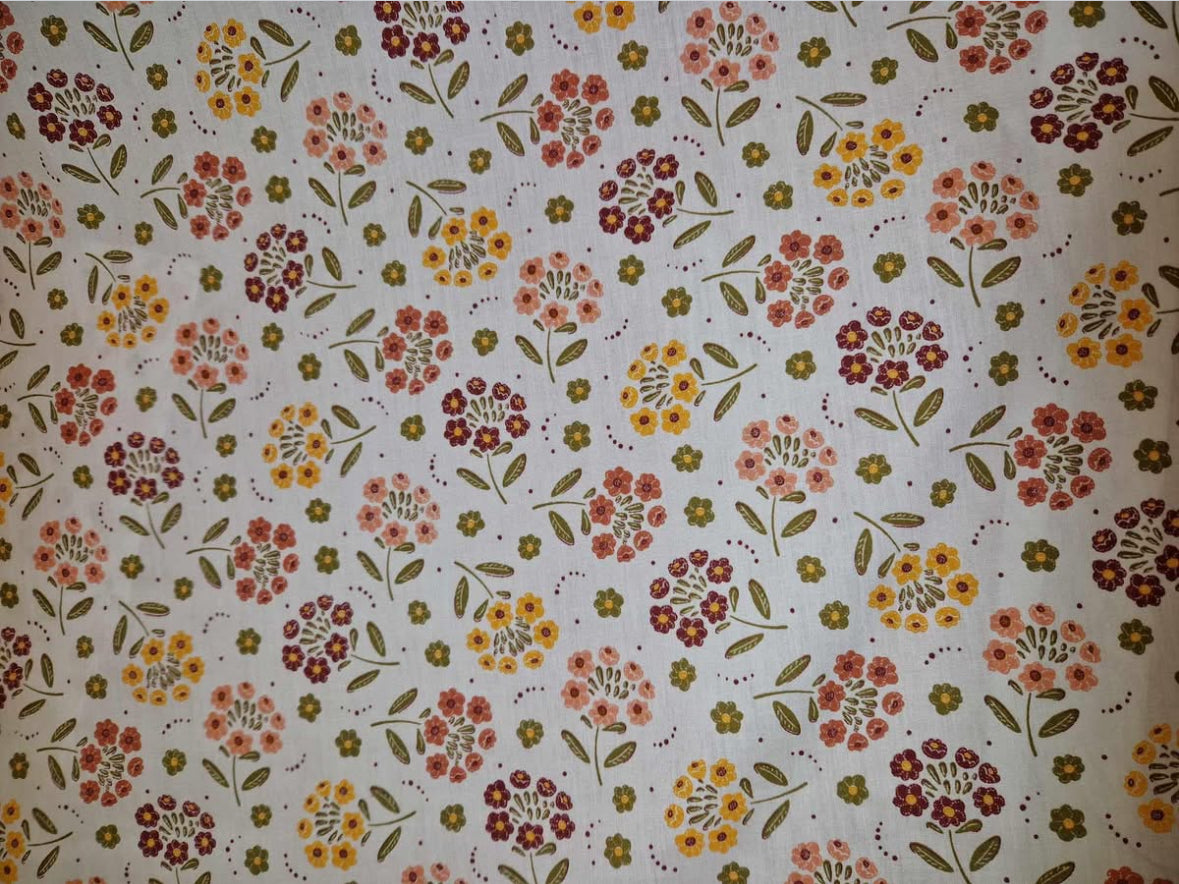 Polycotton florals fabric material