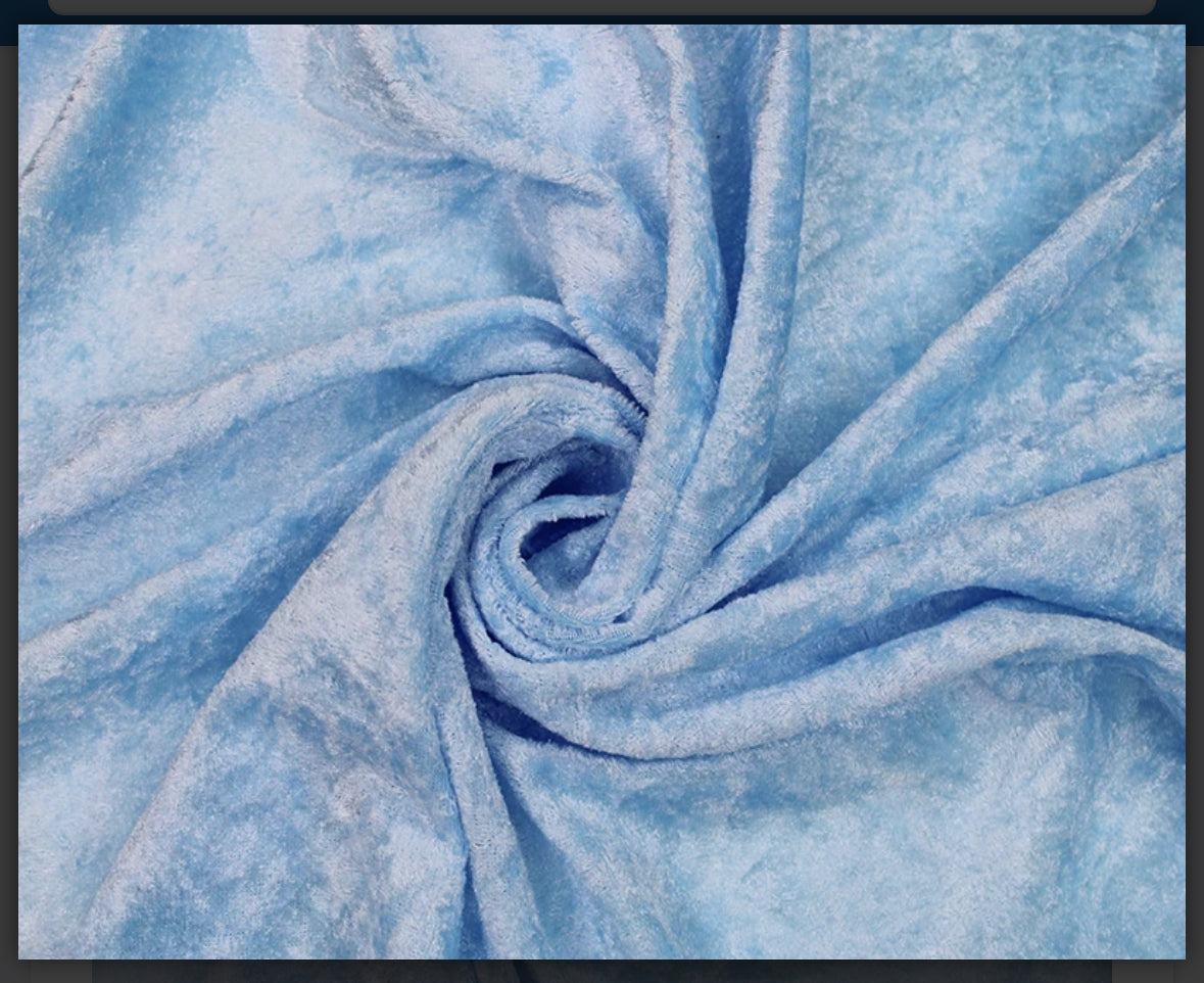 Crushed velvet fabric material