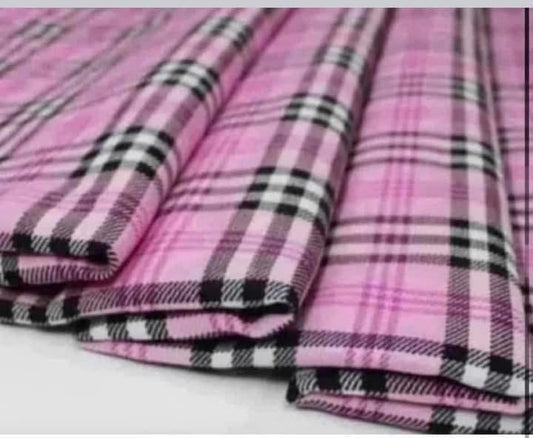 Tartan polyviscose fabric