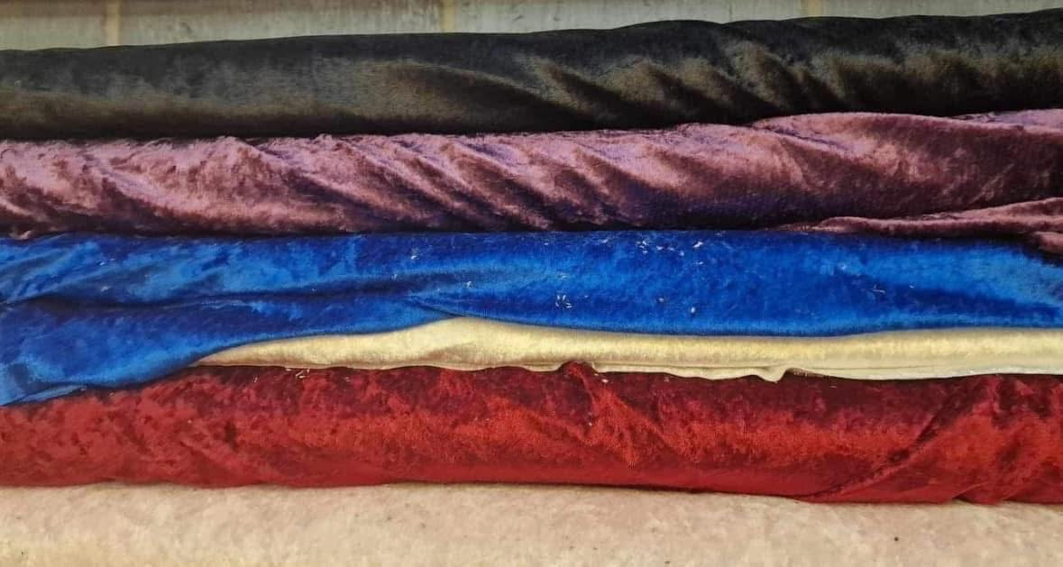 Crushed velvet fabric material