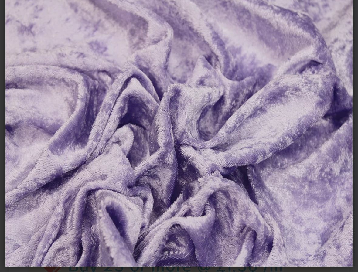 Crushed velvet fabric material