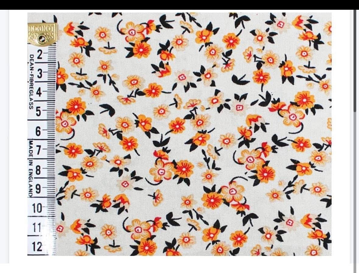 Dainty floral viscose fabric material