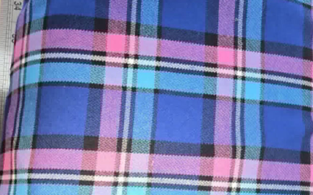 Tartan polyviscose fabric