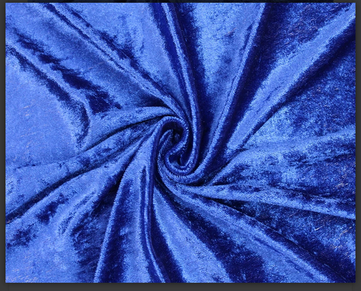 Crushed velvet fabric material