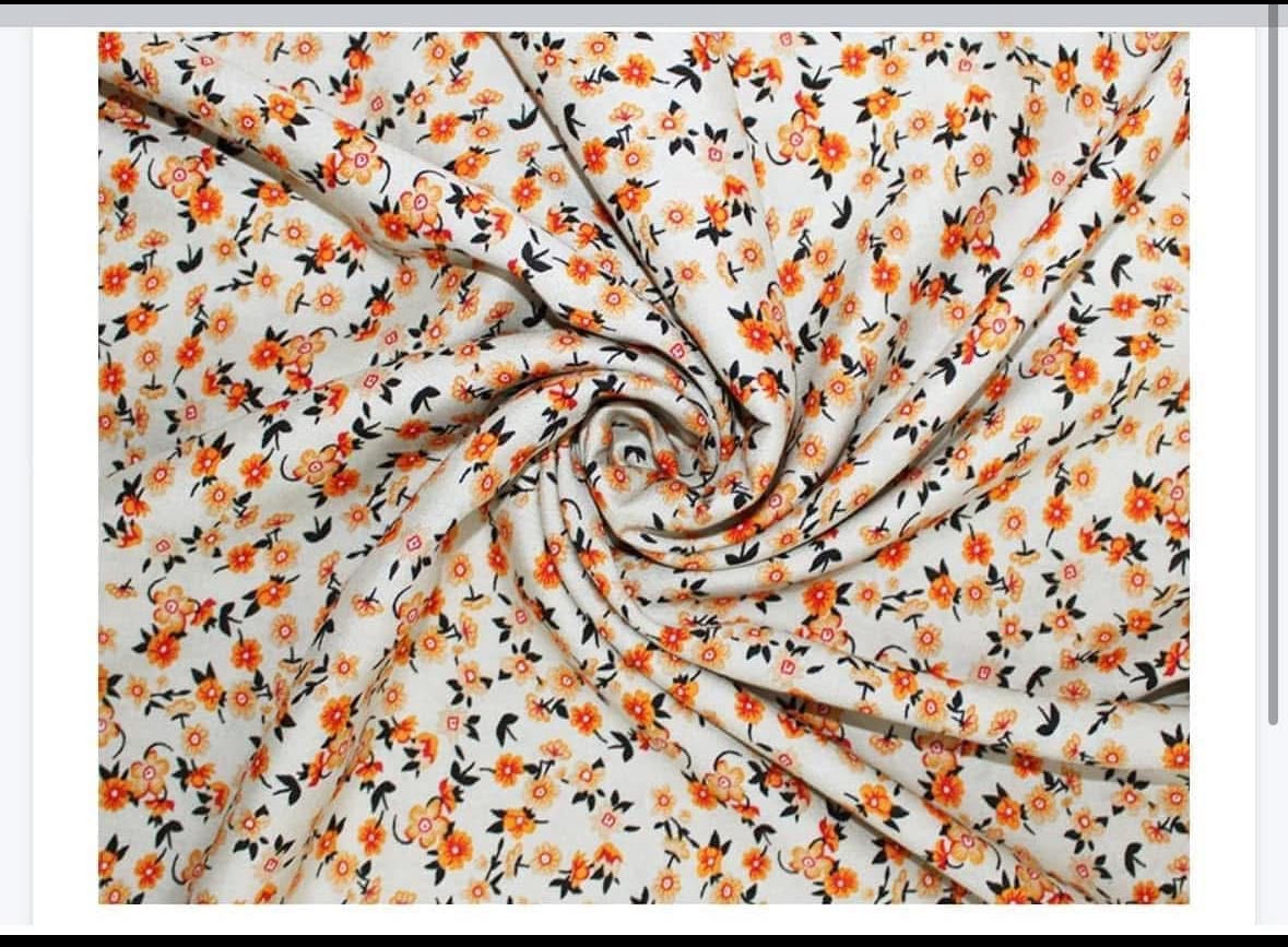 Dainty floral viscose fabric material