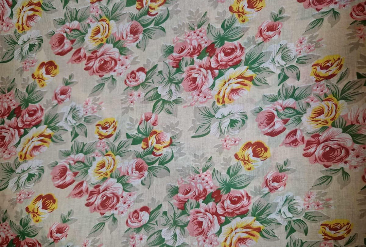 Polycotton florals fabric material