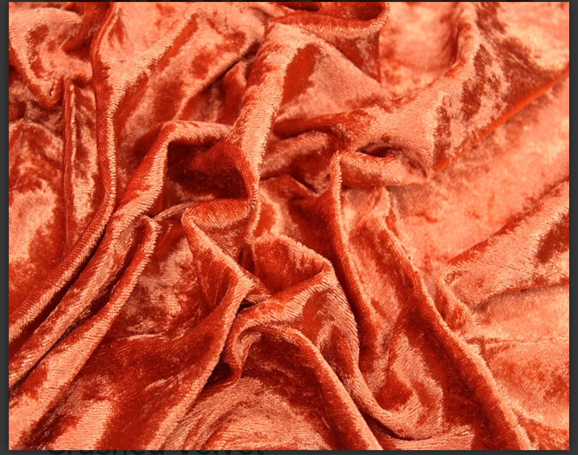Crushed velvet fabric material