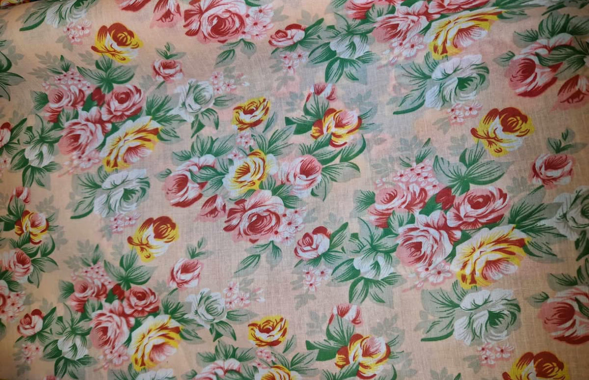 Polycotton florals fabric material