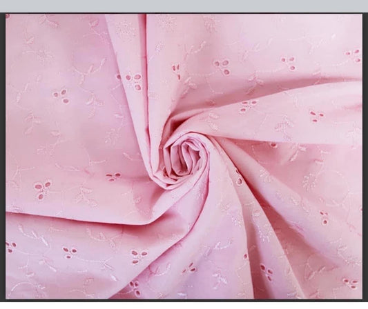 Broderie Anglais fabric material baby summer cute pastel