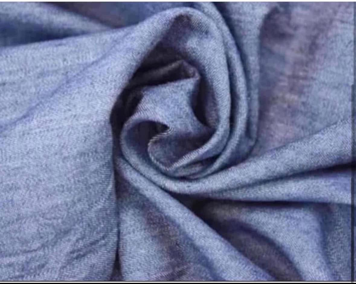 Chambre light denim fabric material lightweight dress making 100% cott
