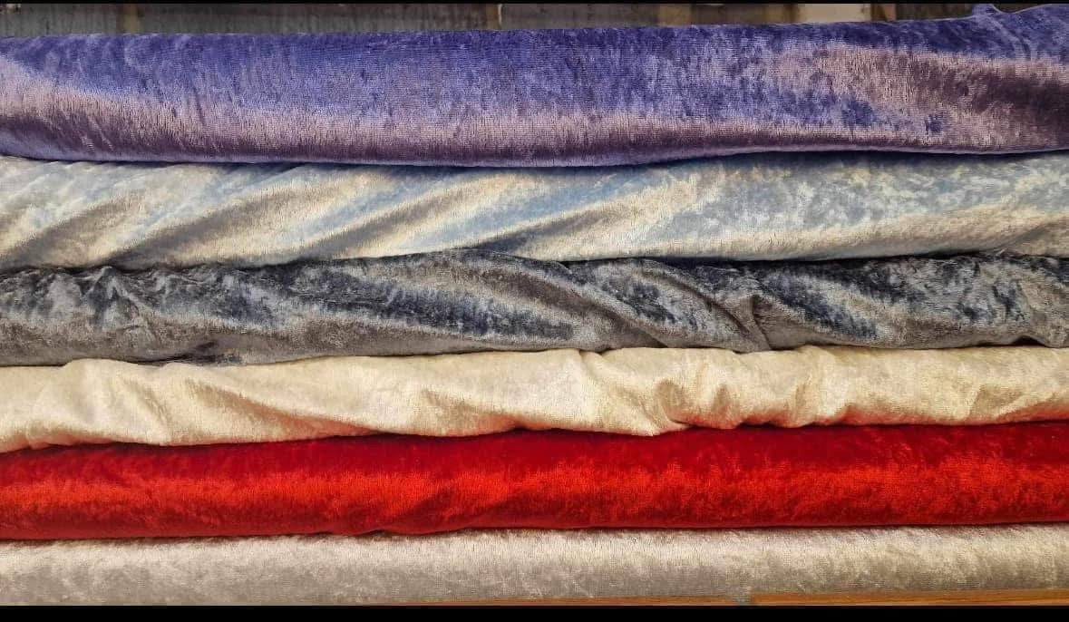 Crushed velvet fabric material