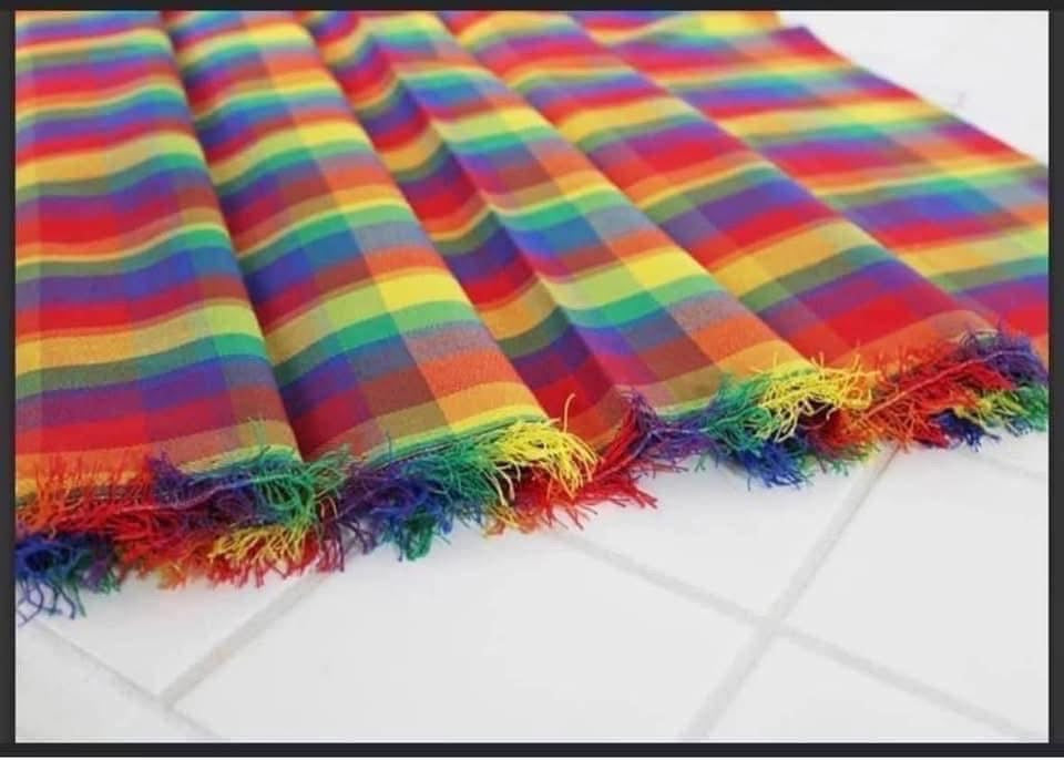 Tartan polyviscose fabric