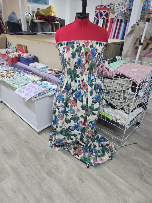 Cotton preshirred fabric material