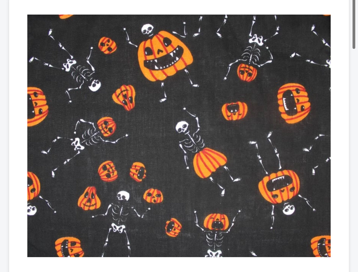 Polycotton Halloween witches scary pumpkins etc fabric material