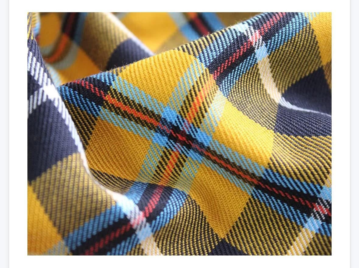 Tartan polyviscose fabric