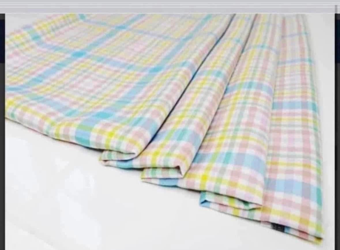 Tartan polyviscose fabric