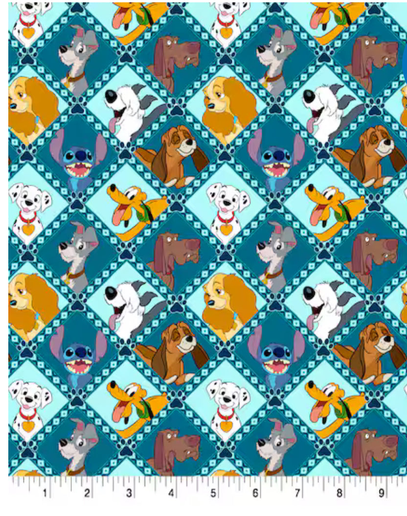 Disney Licensed 100% cotton Bluey stitch nightmare before Christmas etc fabric material