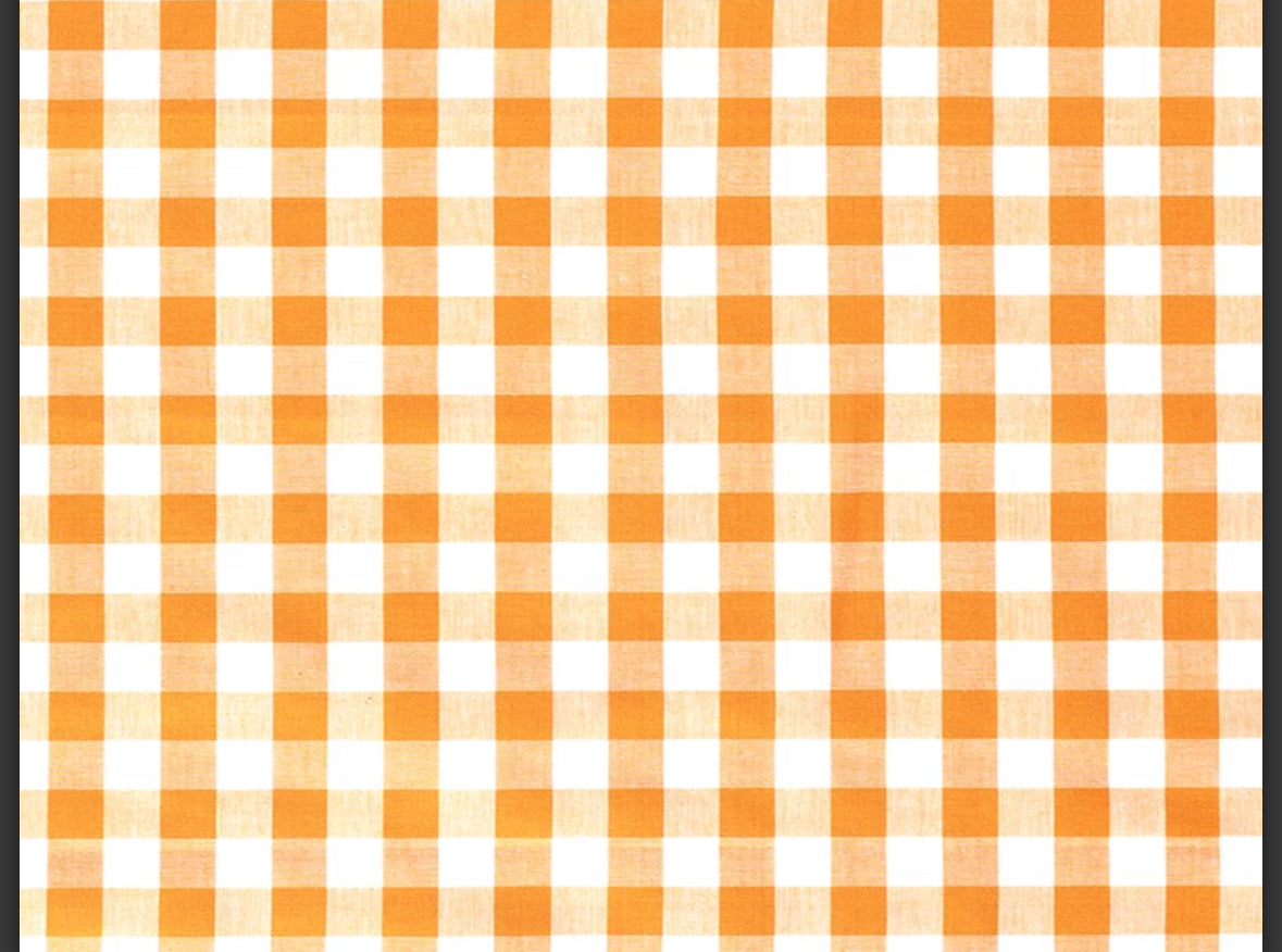 Polycotton gingham 1/8” fabric material