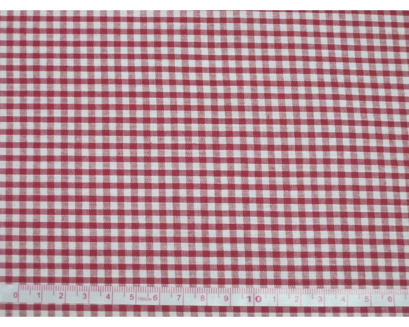 Polycotton gingham 1/8” fabric material