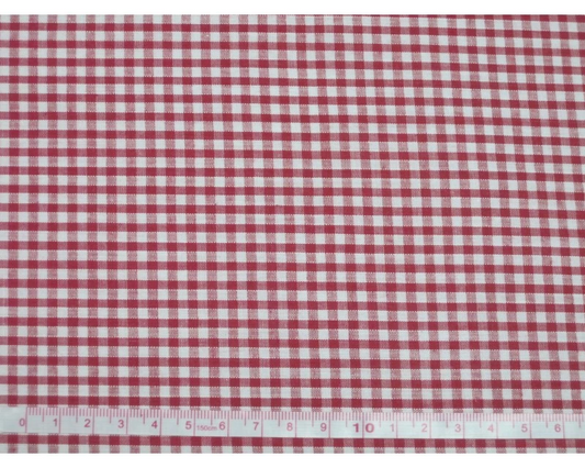 Polycotton  gingham 1/8” fabric material
