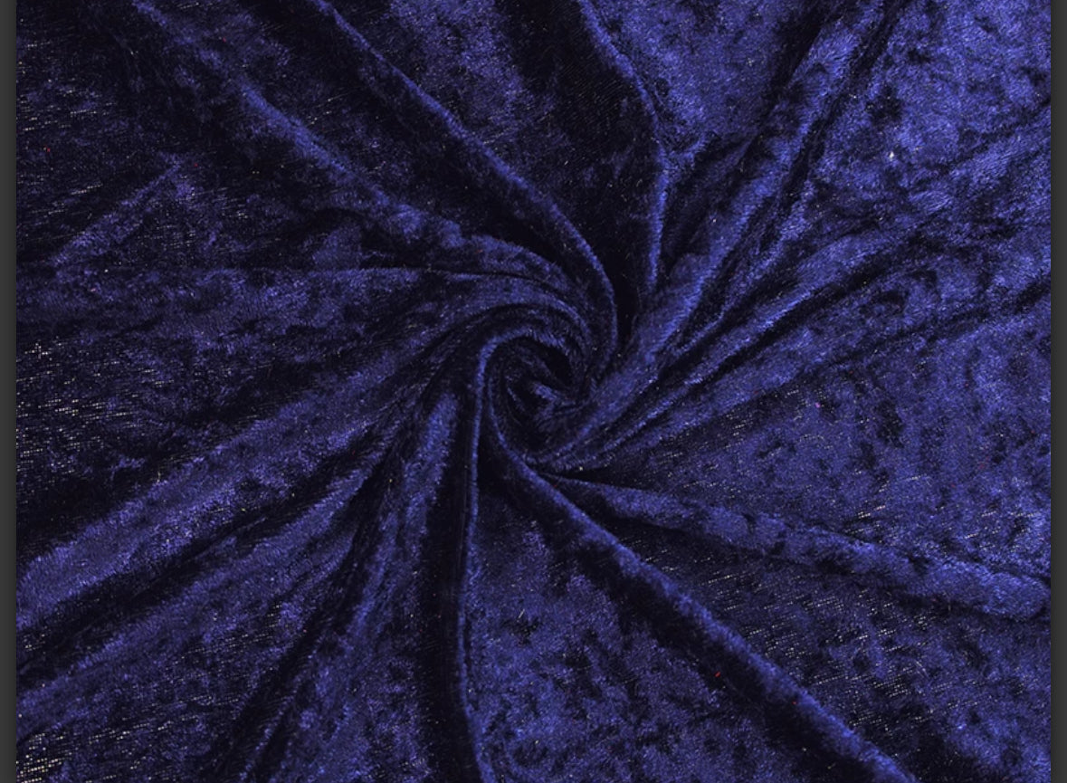 Crushed velvet fabric material