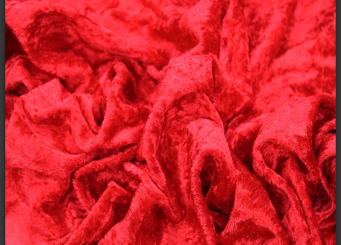 Crushed velvet fabric material