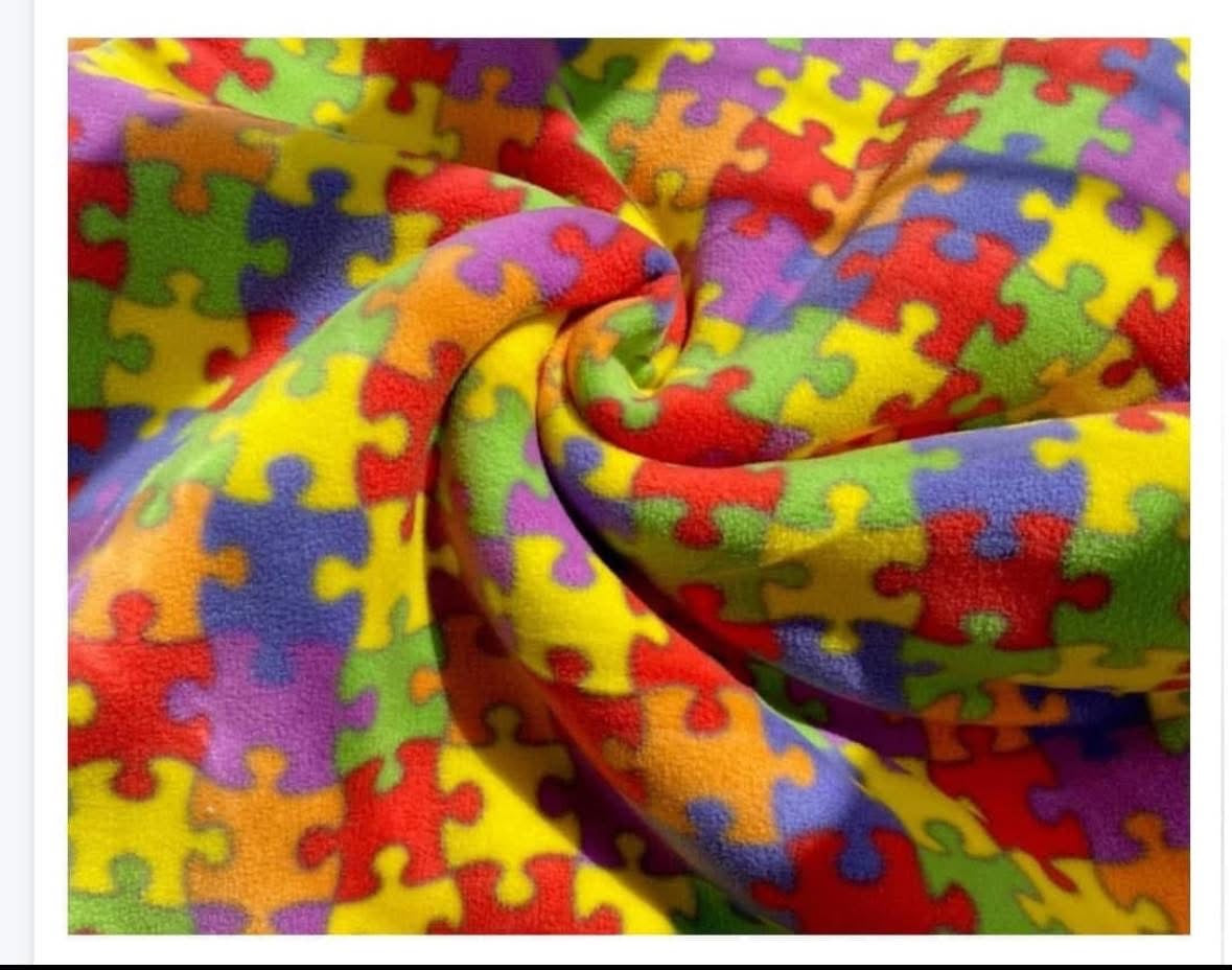 Polar fleece pattered fabric material