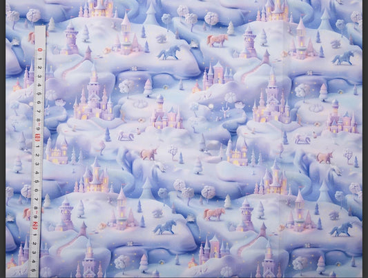 3d Polycotton fabric material Christmas