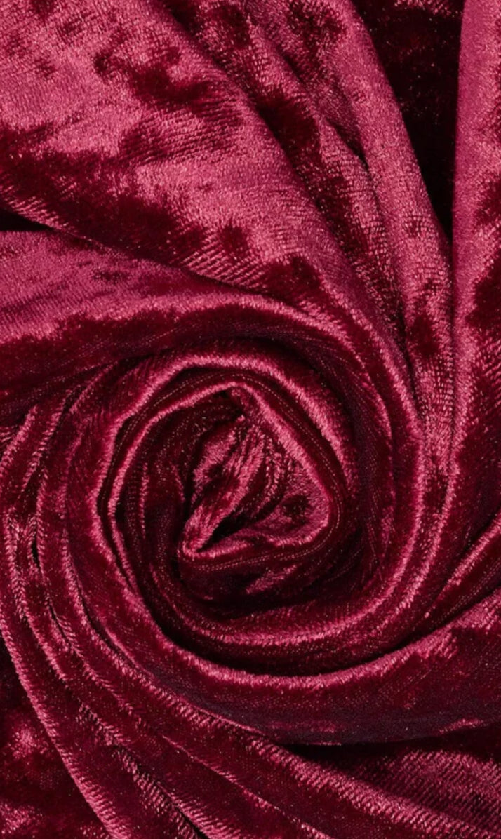 Crushed velvet fabric material