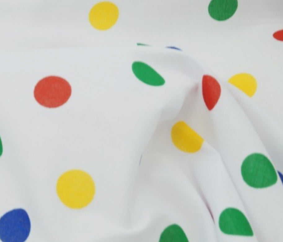 Polycotton dots spots stripes and stars fabric material