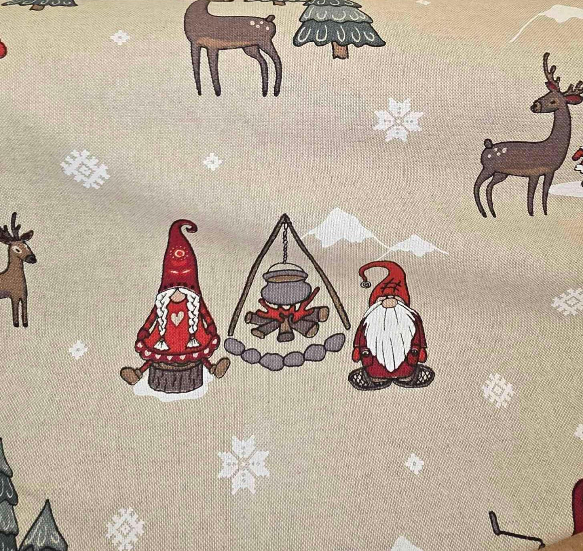 Cotton rich canvas Christmas gonks
