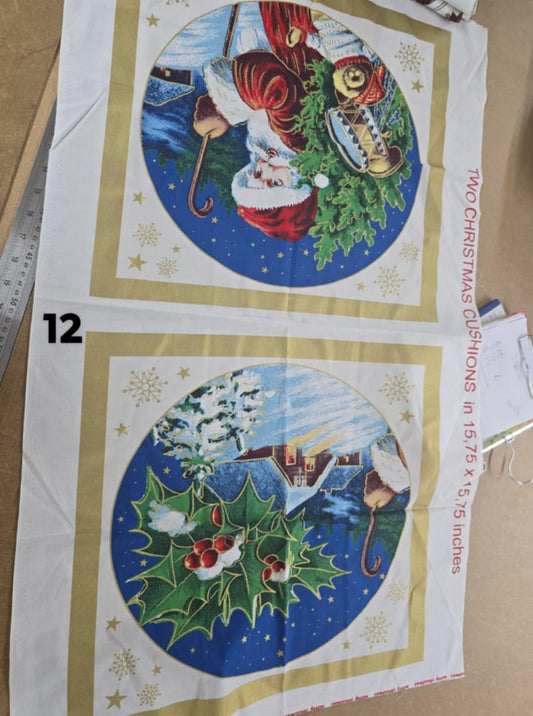 Make your own Xmas Christmas cushion fabric panel