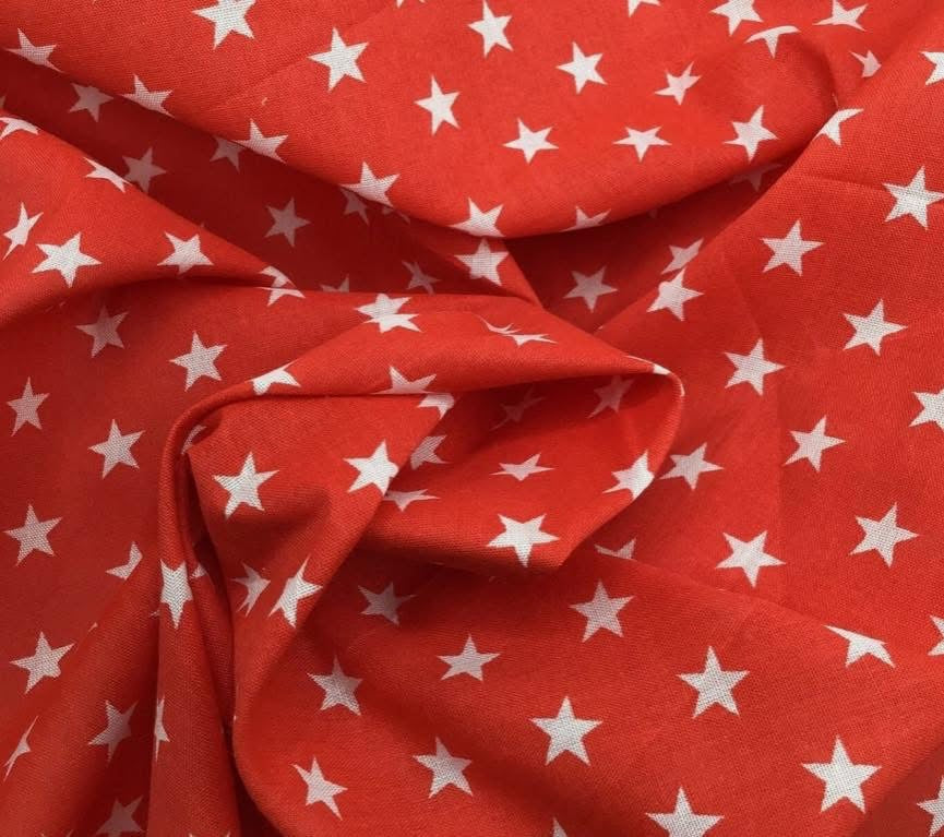 Polycotton dots spots stripes and stars fabric material
