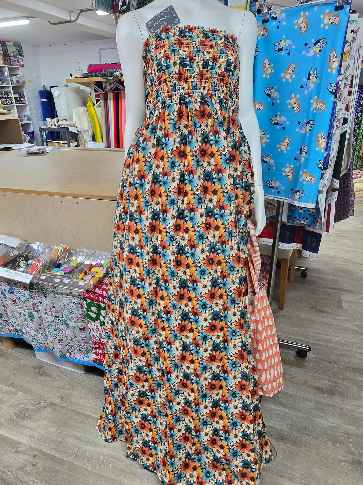 Preshirred fabric 100% cotton and Polycotton