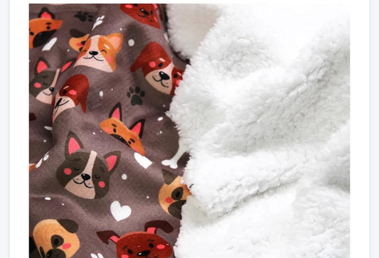 Dogs Sherpa fleece fabric material