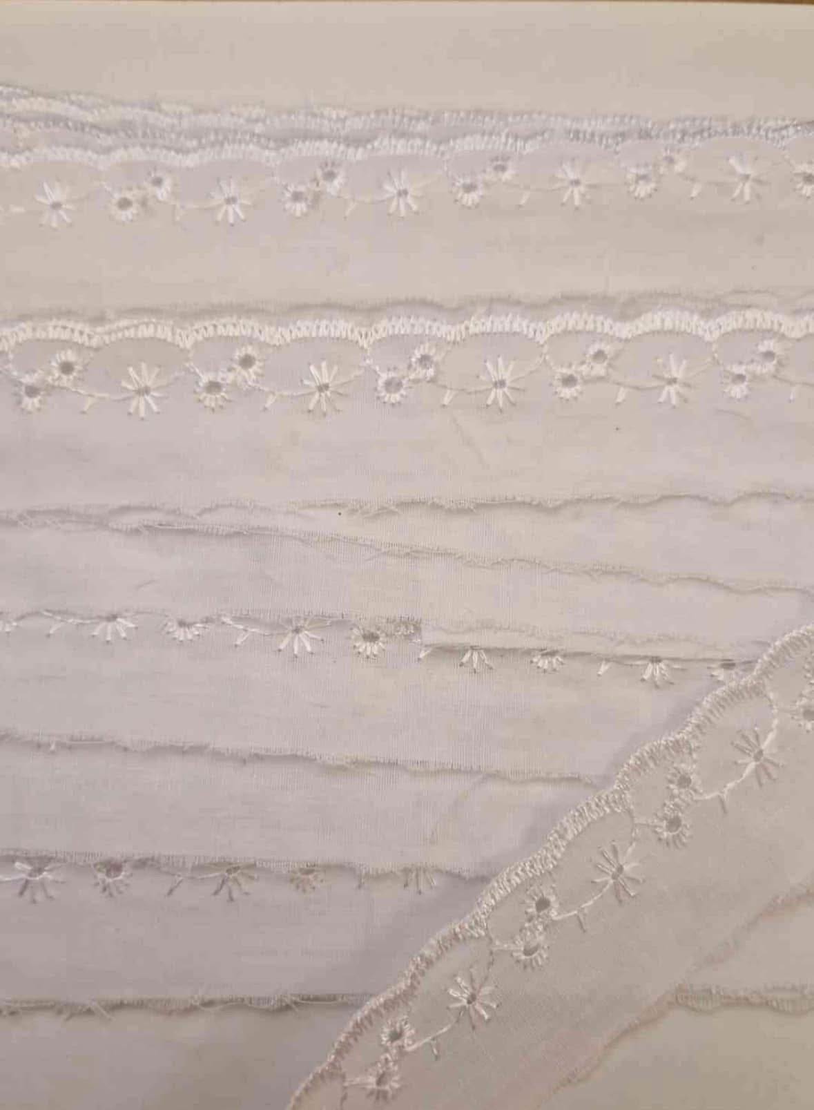 Lace and broderie trim