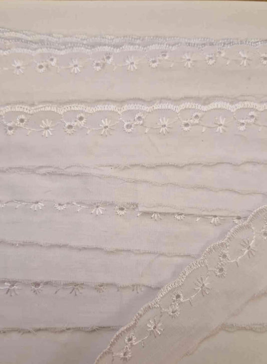 Lace and broderie trim sold by the meter different  designs pretty floral