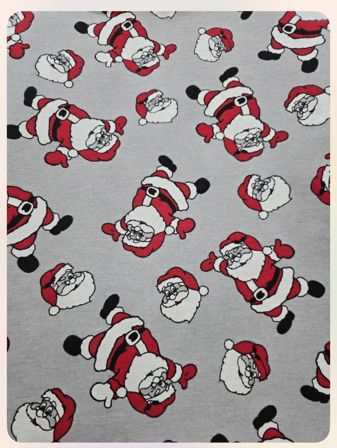 Cotton rich canvas Christmas fabric material festive Santa 140cm wide