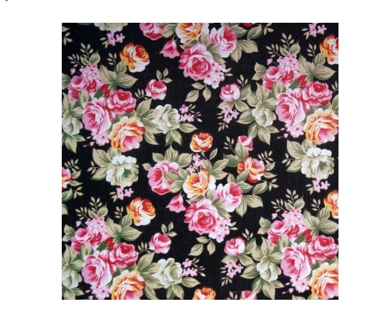 Polycotton florals fabric material cheap great choice 114cm wide flowers