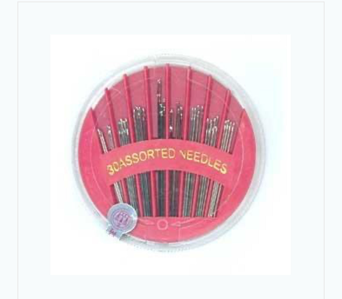 Pack of assorted sewing needles 30 in pack