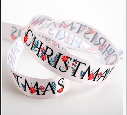 Christmas ribbons sold as 2.5 m lengths on card cute festive designs