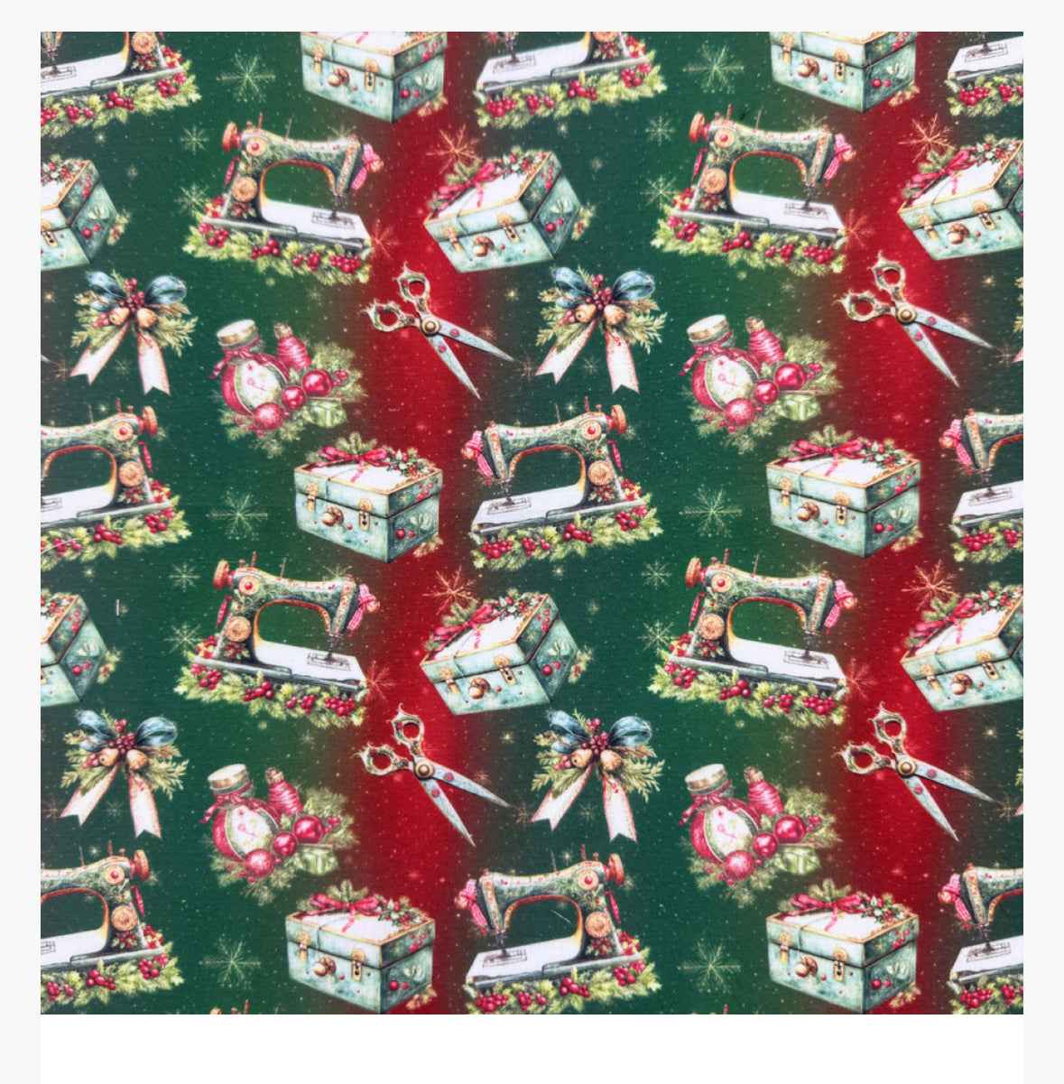 3d Polycotton fabric material Christmas snowman 1 metre