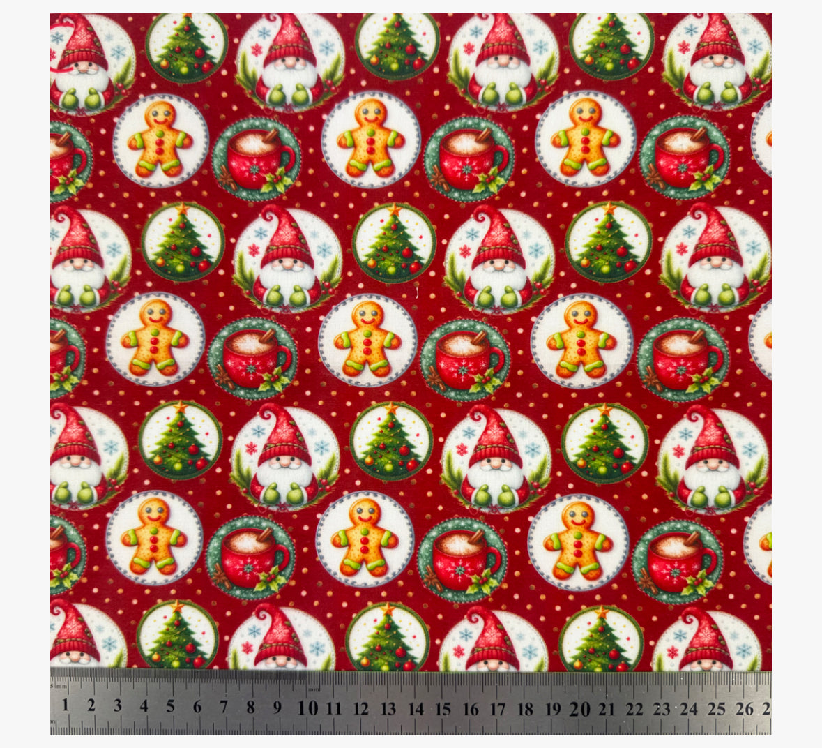 3d Polycotton fabric material Christmas snowman 1 metre