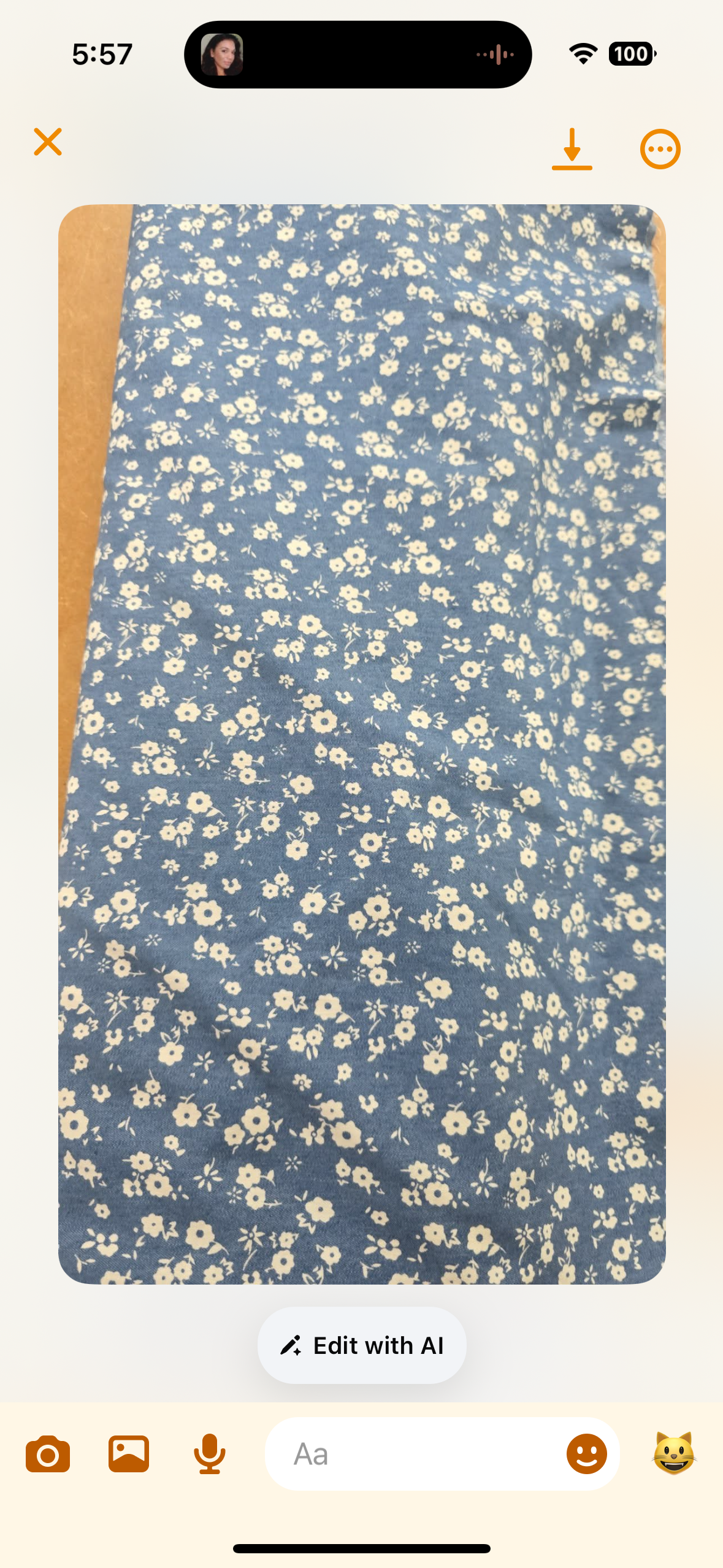 Printed chambrey denim fabric material